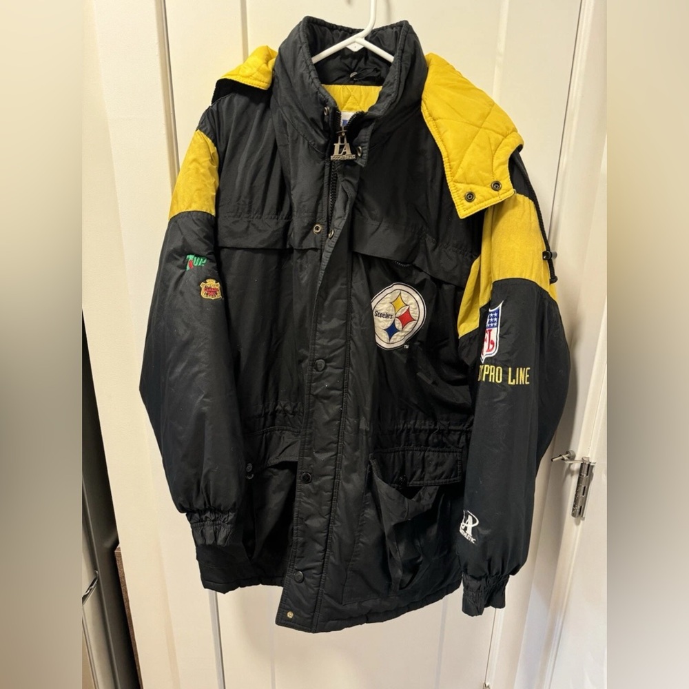 Vintage Logo Athletic Pittsburgh Steelers Jacket Large NFL Authentic Pro Line L